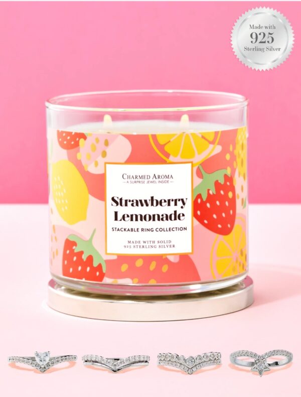 Strawberry Lemonade 2-tahiga küünal hõbedast ehtega